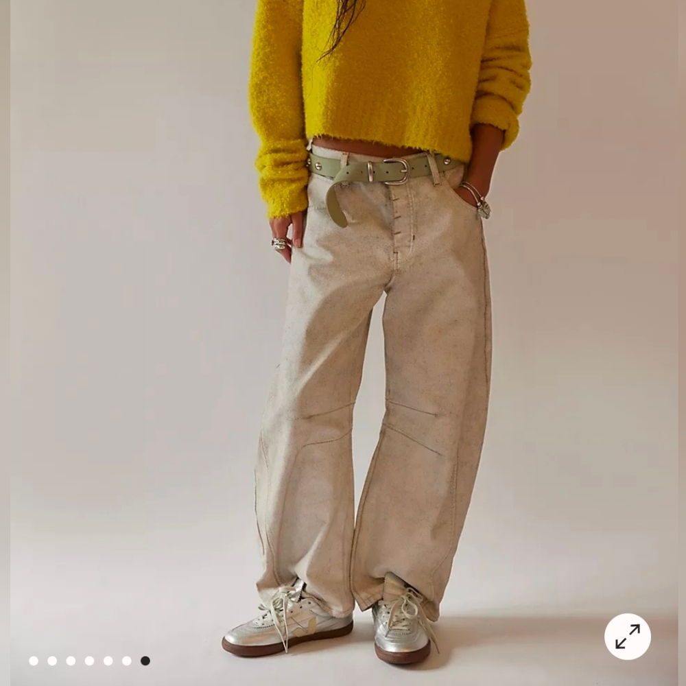 We The Free Good Luck Coated Barrel Jeans